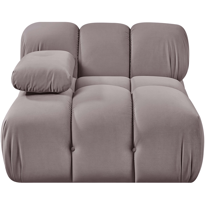Meridian Furniture Orin Taupe Velvet Performance Fabric Modular Chair