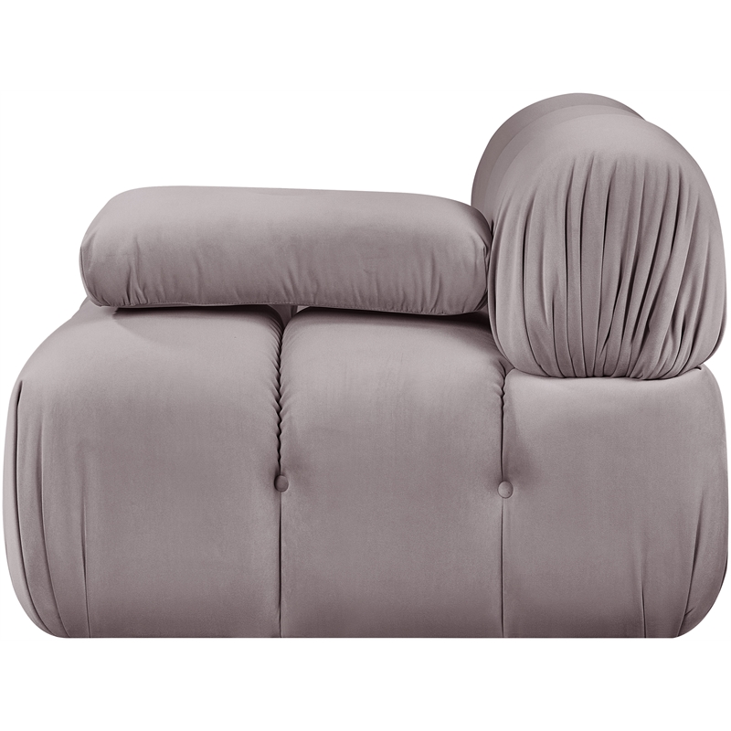 Meridian Furniture Orin Taupe Velvet Performance Fabric Modular Chair