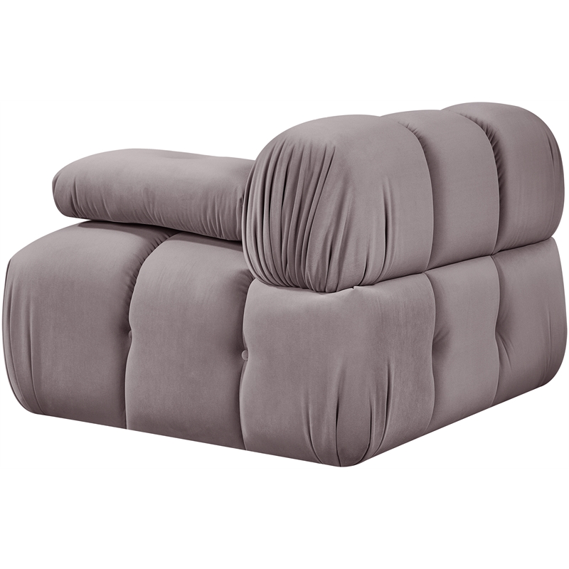 Meridian Furniture Orin Taupe Velvet Performance Fabric Modular Chair