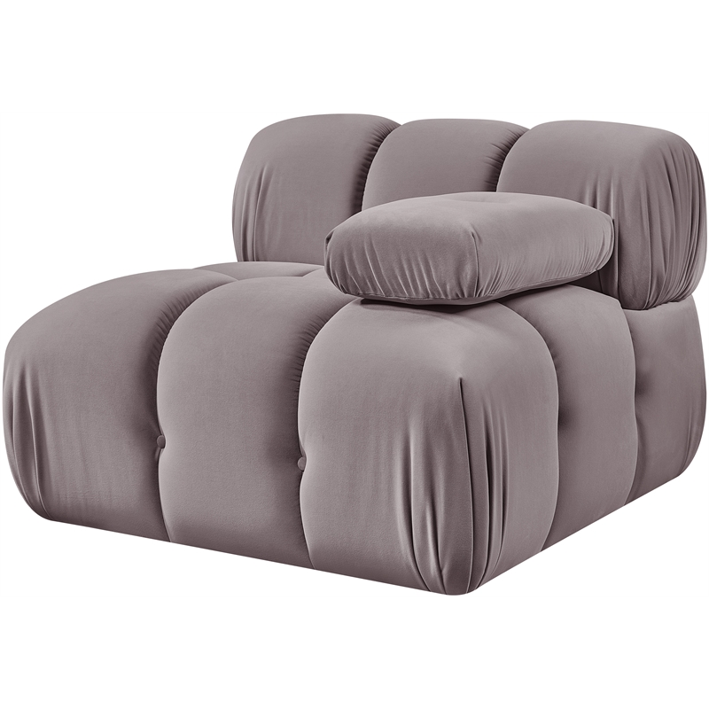 Meridian Furniture Orin Taupe Velvet Performance Fabric Modular Chair