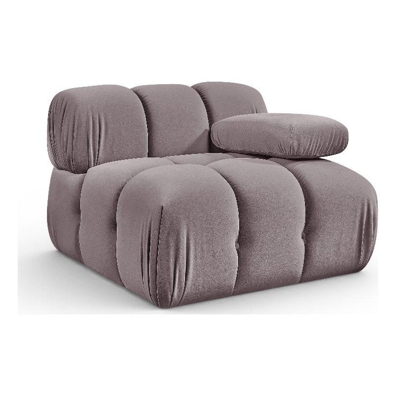 Meridian Furniture Orin Taupe Velvet Performance Fabric Modular Chair