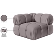 Meridian Furniture Orin Taupe Velvet Performance Fabric Modular Corner Chair