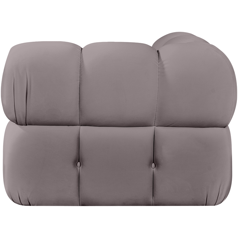 Meridian Furniture Orin Taupe Velvet Performance Fabric Modular Corner Chair