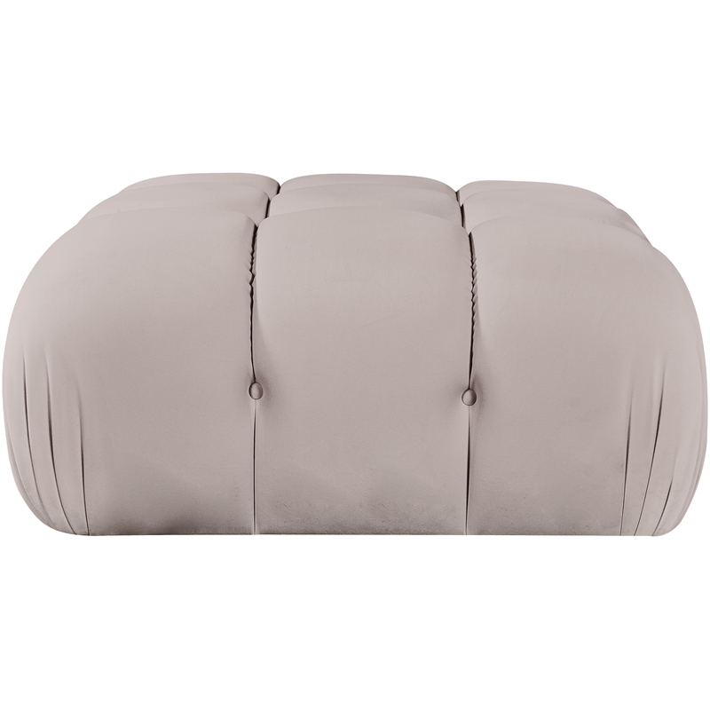 Meridian Furniture Orin Beige Velvet Performance Fabric Modular Ottoman