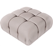 Meridian Furniture Orin Beige Velvet Performance Fabric Modular Ottoman
