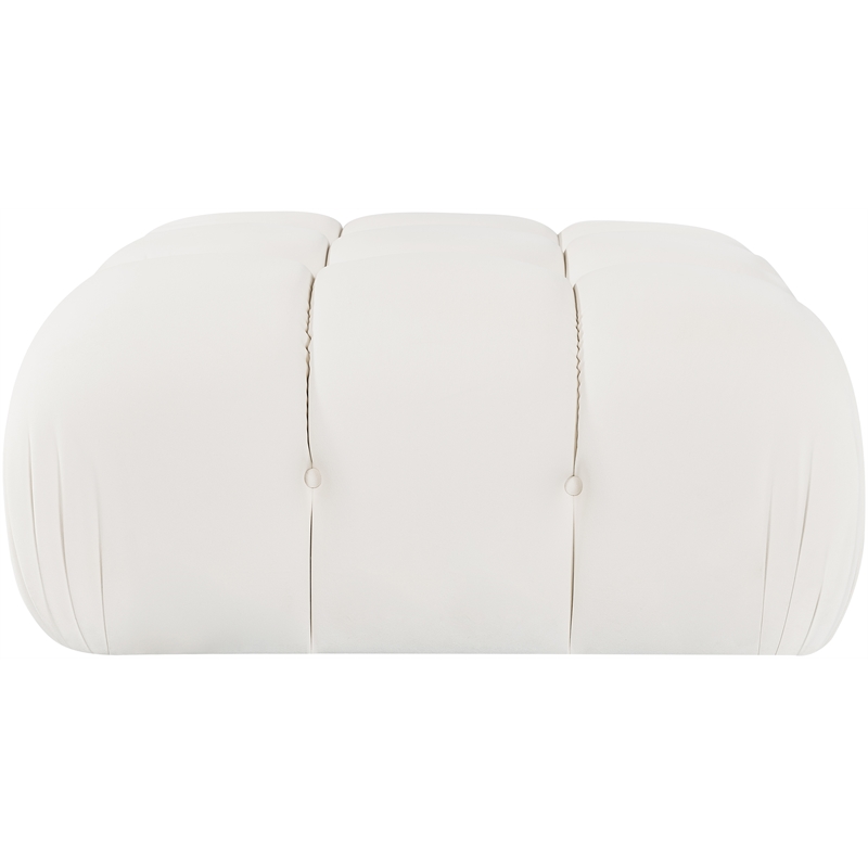 Meridian Furniture Orin Cream Velvet Performance Fabric Modular Ottoman