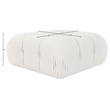 Meridian Furniture Orin Cream Velvet Performance Fabric Modular Ottoman
