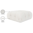 Meridian Furniture Orin Cream Velvet Performance Fabric Modular Ottoman