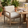 Meridian Furniture Solace Beige Performance Fabric Patio Dining Arm Chair