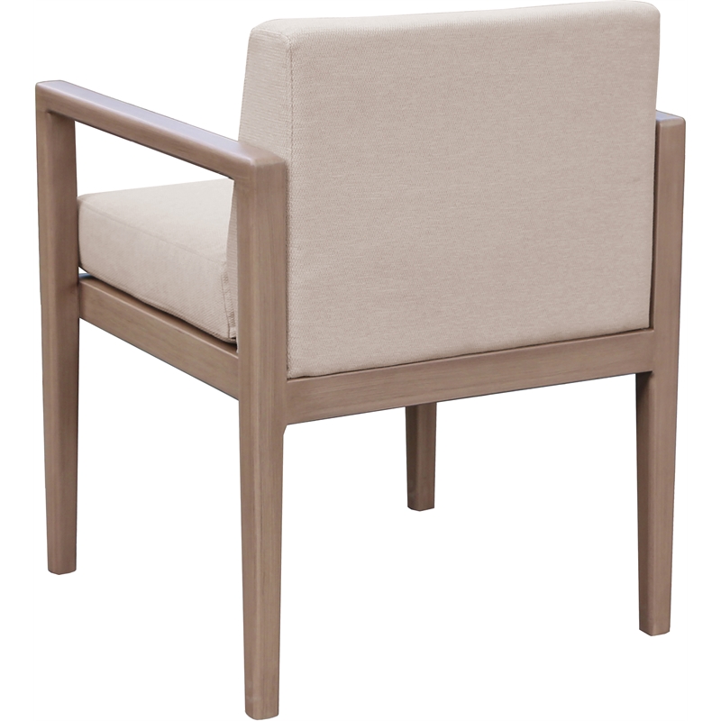 Meridian Furniture Solace Beige Performance Fabric Patio Dining Arm Chair