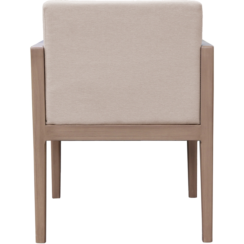 Meridian Furniture Solace Beige Performance Fabric Patio Dining Arm Chair