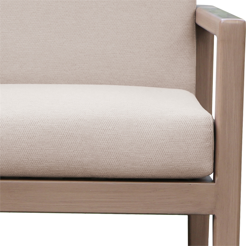 Meridian Furniture Solace Beige Performance Fabric Patio Dining Arm Chair
