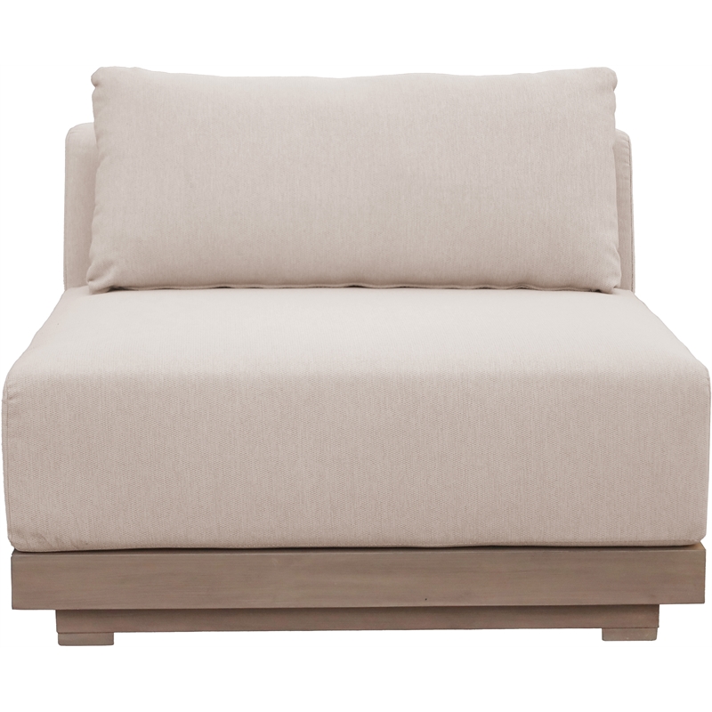 Meridian Furniture Solace Beige Performance Fabric Patio Modular Armless Chair