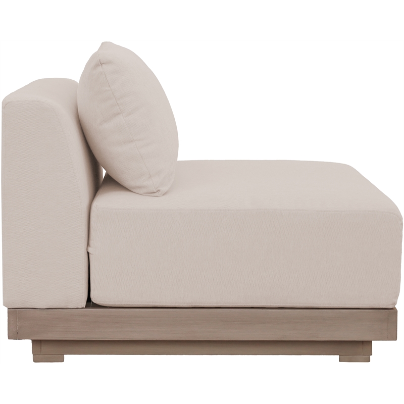 Meridian Furniture Solace Beige Performance Fabric Patio Modular Armless Chair
