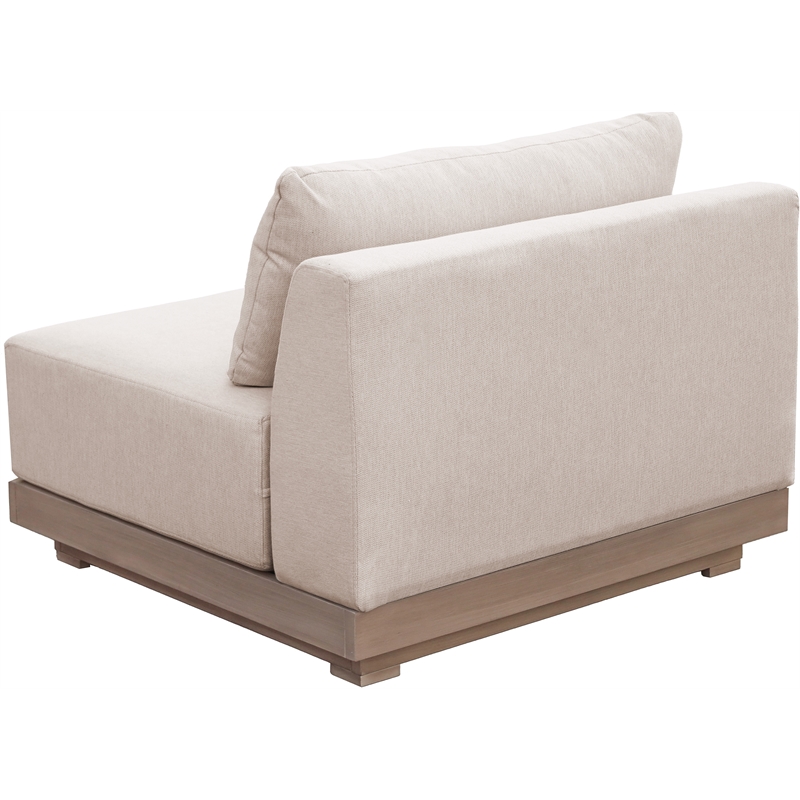 Meridian Furniture Solace Beige Performance Fabric Patio Modular Armless Chair