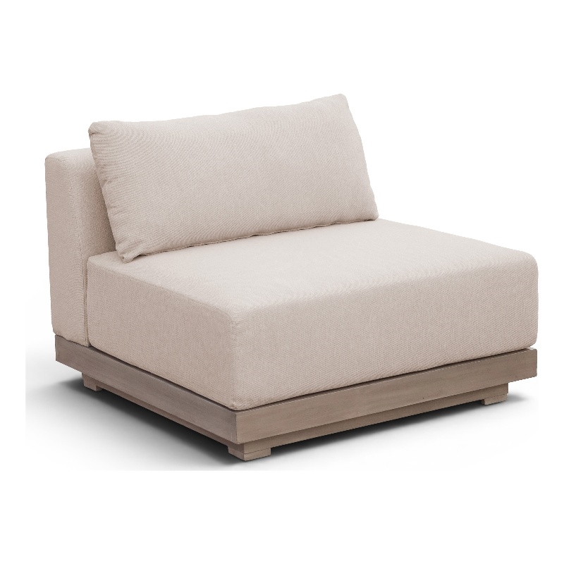 Meridian Furniture Solace Beige Performance Fabric Patio Modular Armless Chair