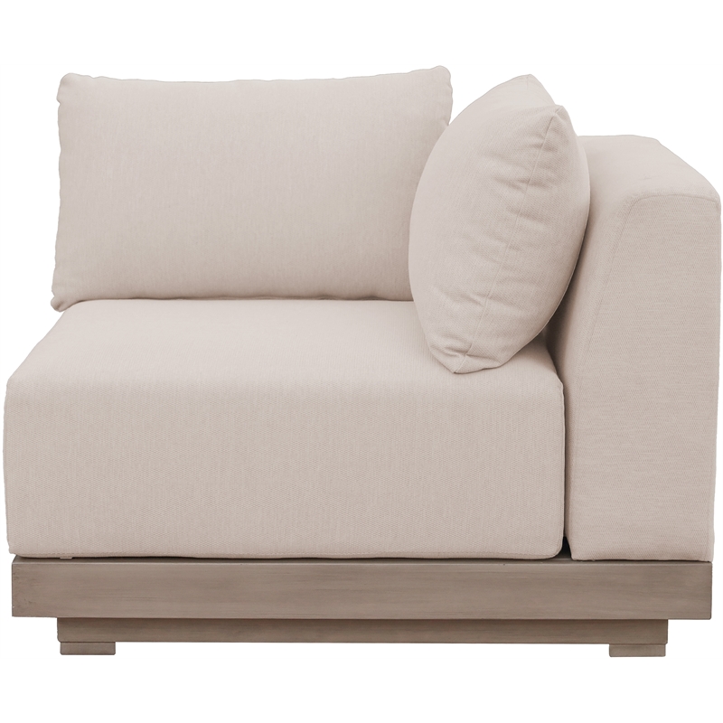 Meridian Furniture Solace Beige Performance Fabric Patio Modular Corner Chair