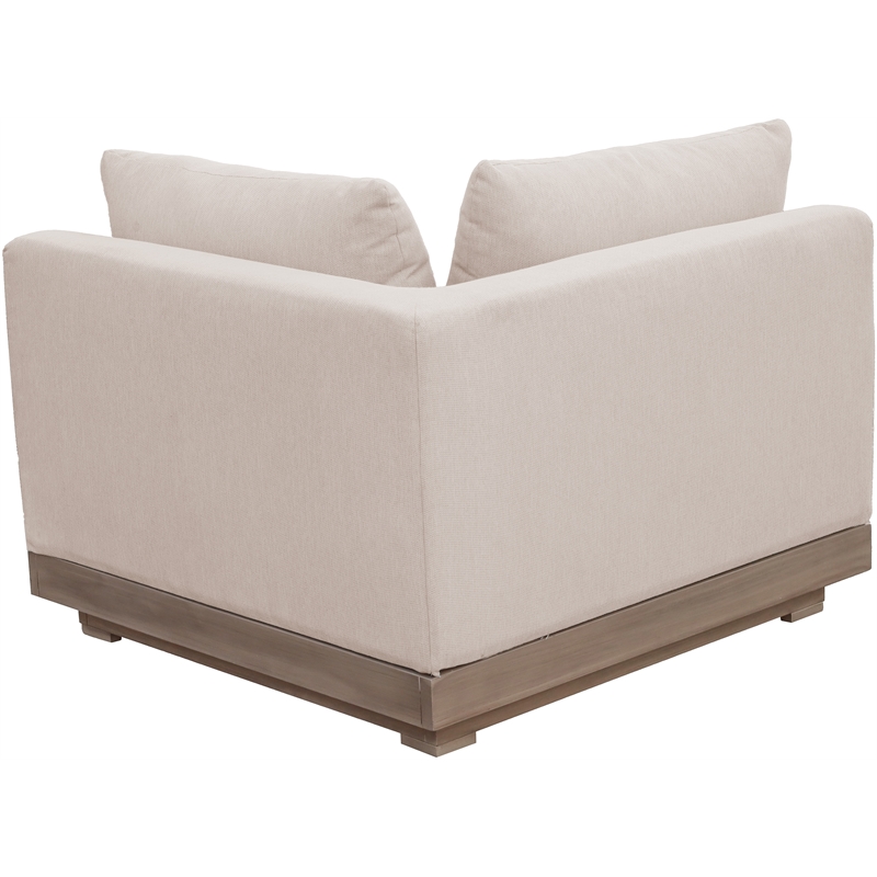 Meridian Furniture Solace Beige Performance Fabric Patio Modular Corner Chair