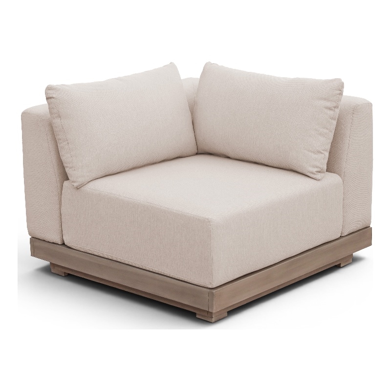 Meridian Furniture Solace Beige Performance Fabric Patio Modular Corner Chair