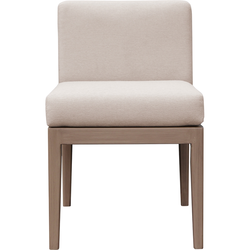 Meridian Furniture Solace Beige Performance Fabric Patio Dining Side Chair