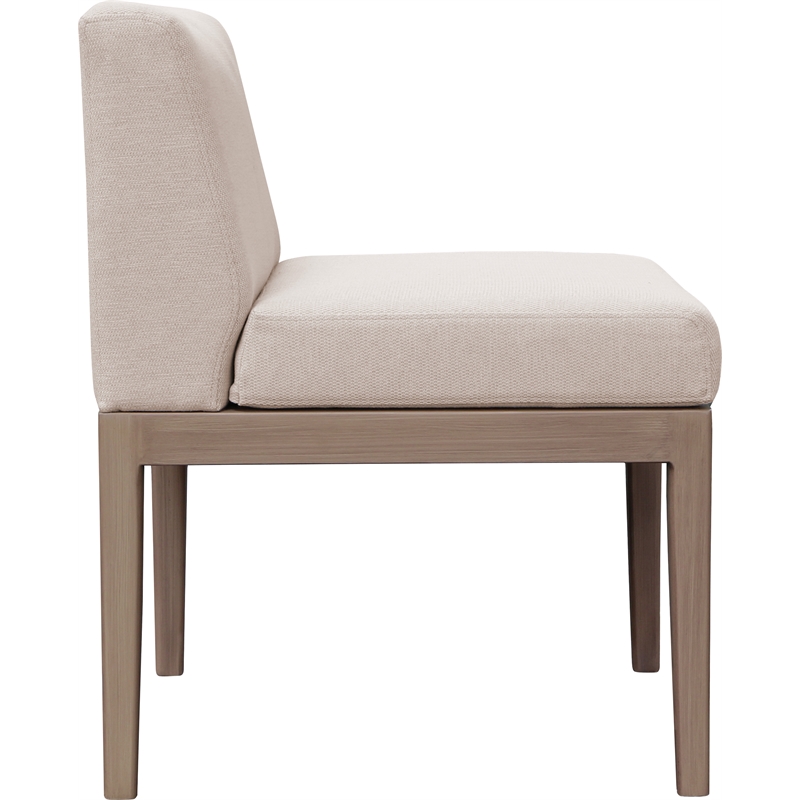 Meridian Furniture Solace Beige Performance Fabric Patio Dining Side Chair
