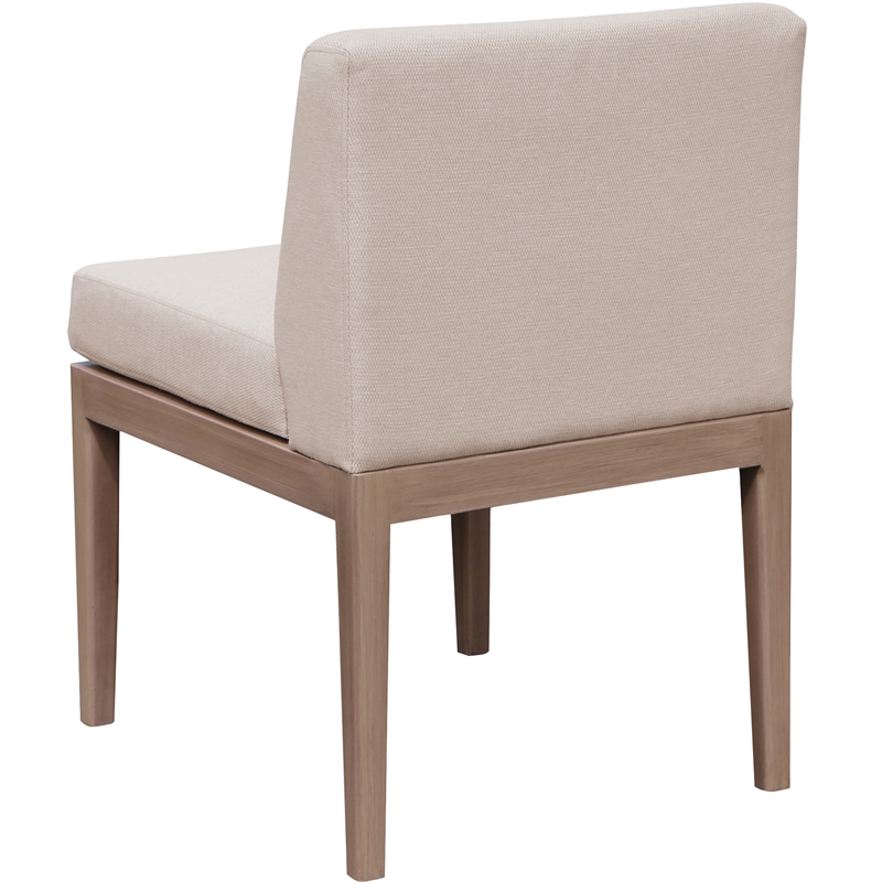 Meridian Furniture Solace Beige Performance Fabric Patio Dining Side Chair
