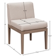 Meridian Furniture Solace Beige Performance Fabric Patio Dining Side Chair