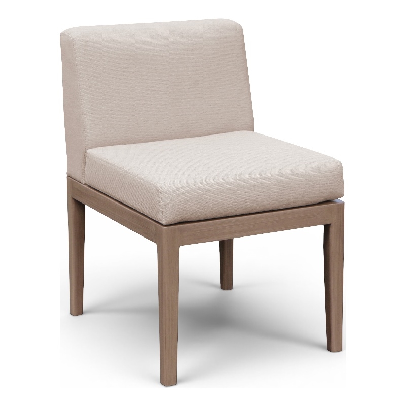 Meridian Furniture Solace Beige Performance Fabric Patio Dining Side Chair