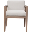 Meridian Furniture Solace Cream Performance Fabric Patio Dining Arm Chair