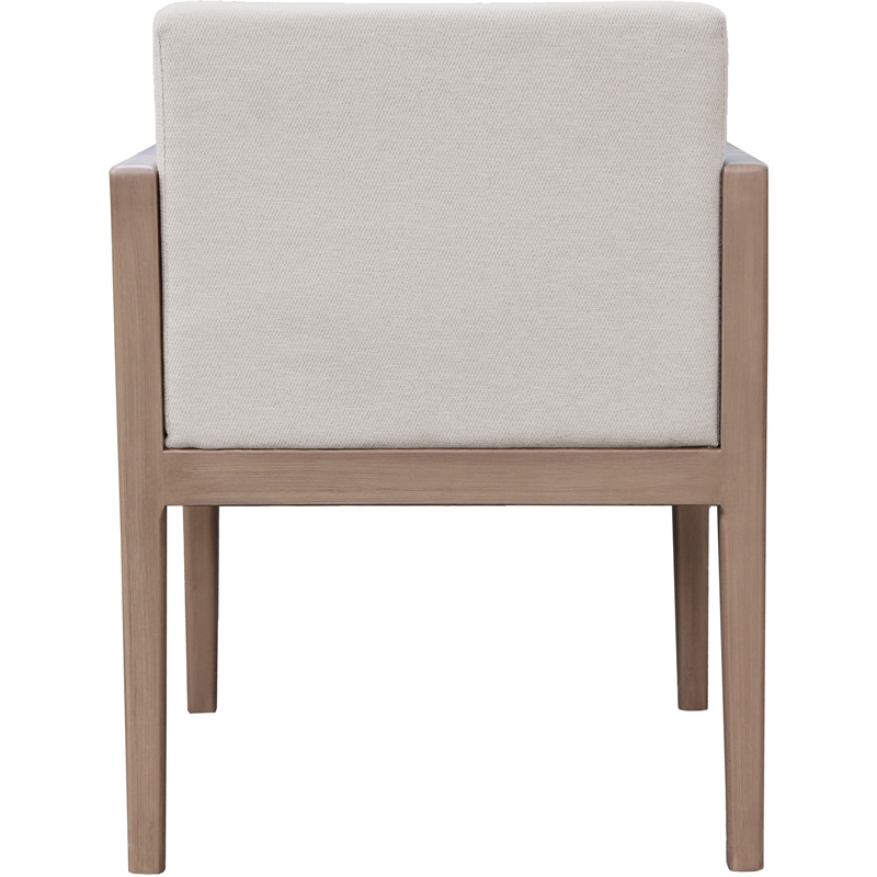 Meridian Furniture Solace Cream Performance Fabric Patio Dining Arm Chair