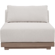 Meridian Furniture Solace Cream Performance Fabric Patio Modular Armless Chair