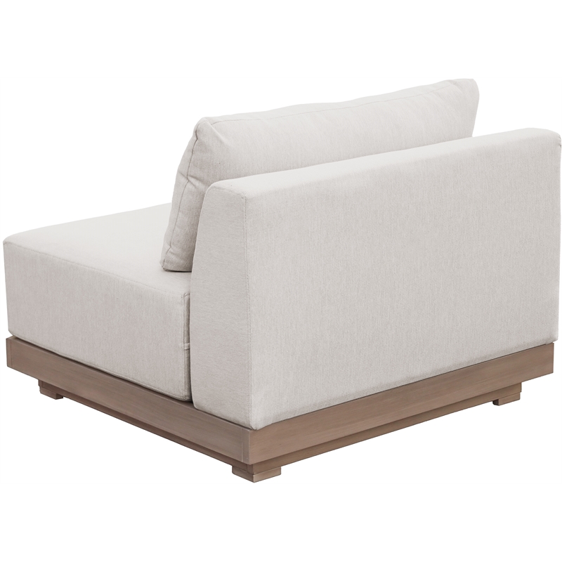 Meridian Furniture Solace Cream Performance Fabric Patio Modular Armless Chair