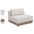 Meridian Furniture Solace Cream Performance Fabric Patio Modular Armless Chair