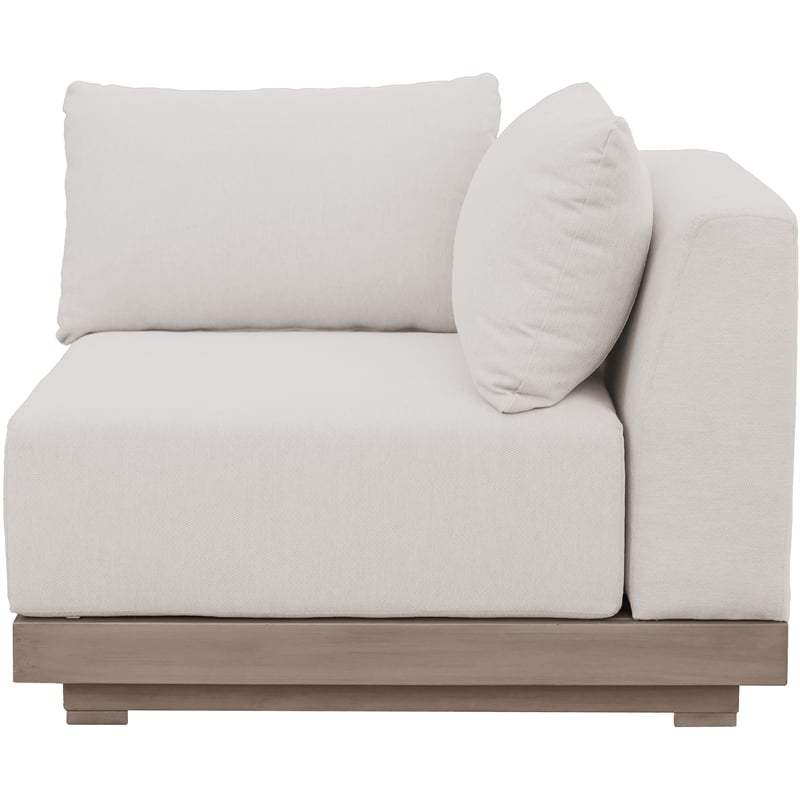 Meridian Furniture Solace Cream Performance Fabric Patio Modular Corner Chair