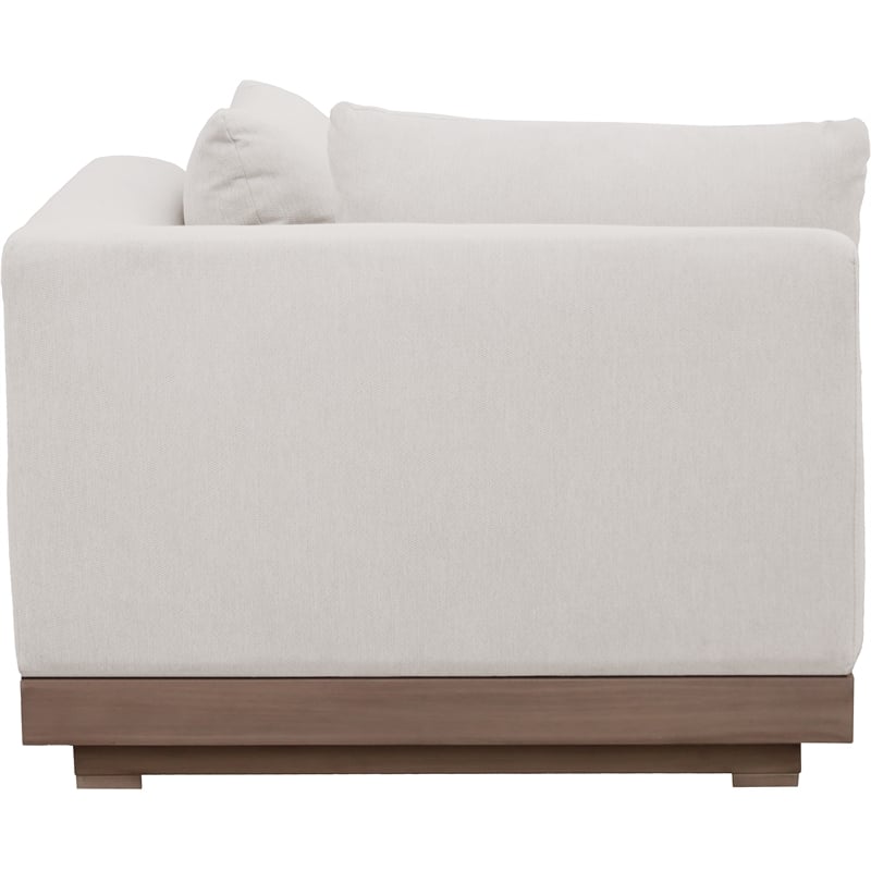 Meridian Furniture Solace Cream Performance Fabric Patio Modular Corner Chair