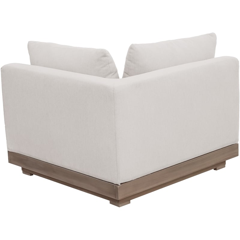 Meridian Furniture Solace Cream Performance Fabric Patio Modular Corner Chair