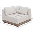 Meridian Furniture Solace Cream Performance Fabric Patio Modular Corner Chair