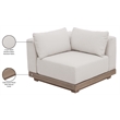 Meridian Furniture Solace Cream Performance Fabric Patio Modular Corner Chair