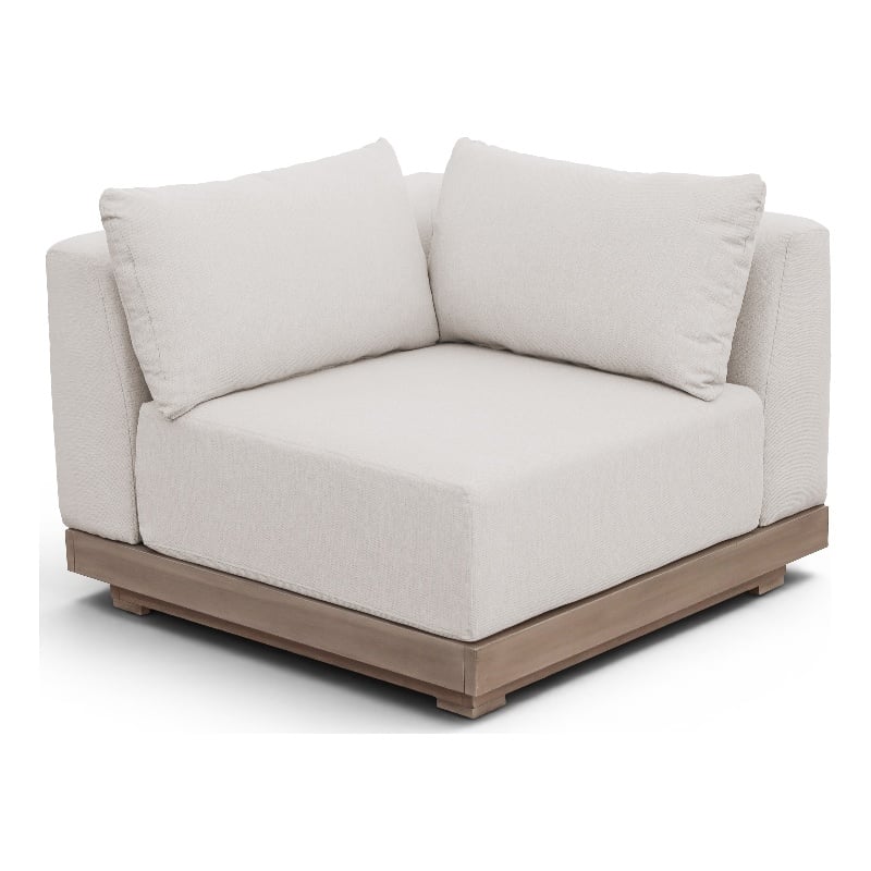 Meridian Furniture Solace Cream Performance Fabric Patio Modular Corner Chair