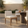 Meridian Furniture Solace Cream Performance Fabric Patio Dining Side Chair
