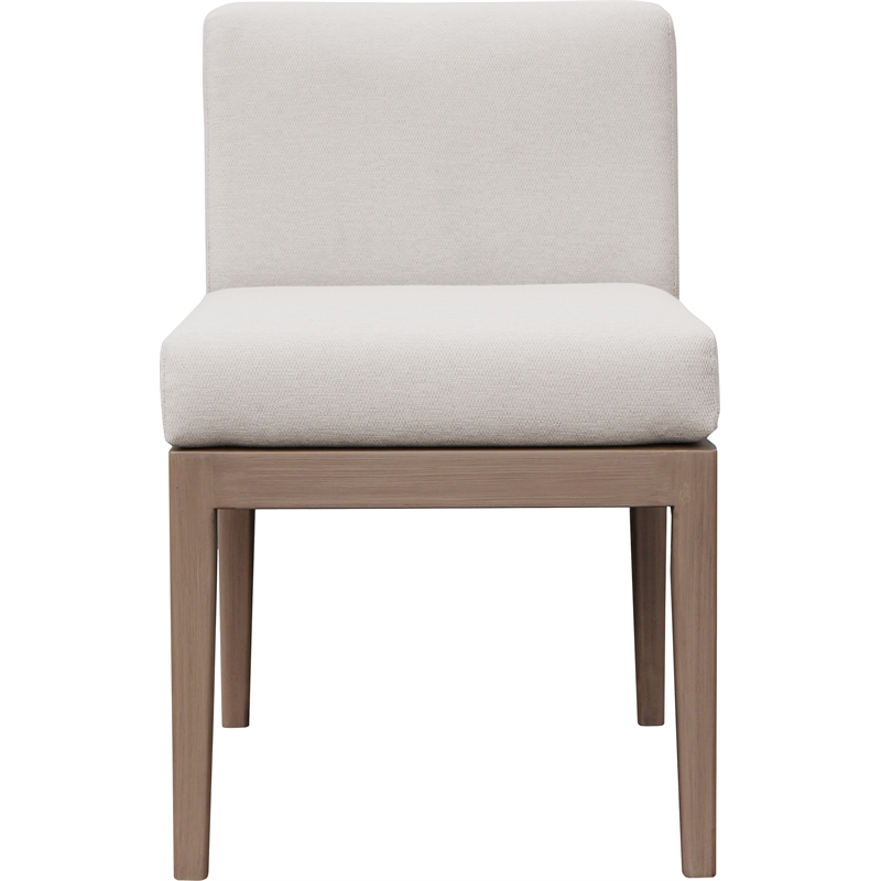 Meridian Furniture Solace Cream Performance Fabric Patio Dining Side Chair