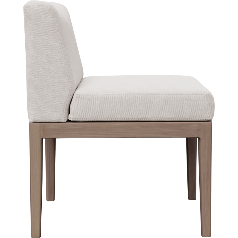 Meridian Furniture Solace Cream Performance Fabric Patio Dining Side Chair