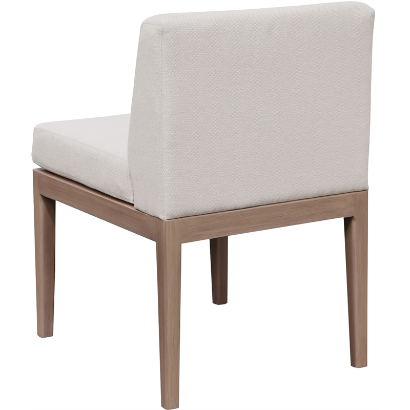 Meridian Furniture Solace Cream Performance Fabric Patio Dining Side Chair