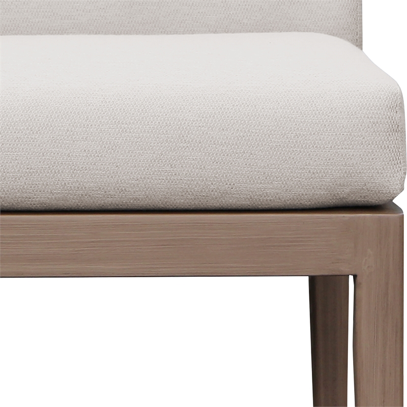 Meridian Furniture Solace Cream Performance Fabric Patio Dining Side Chair