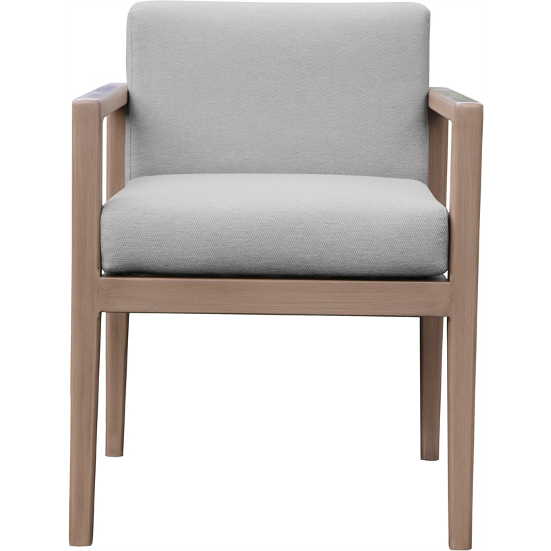 Meridian Furniture Solace Grey Performance Fabric Patio Dining Arm Chair