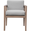 Meridian Furniture Solace Grey Performance Fabric Patio Dining Arm Chair