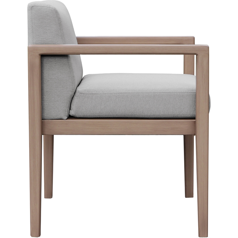 Meridian Furniture Solace Grey Performance Fabric Patio Dining Arm Chair