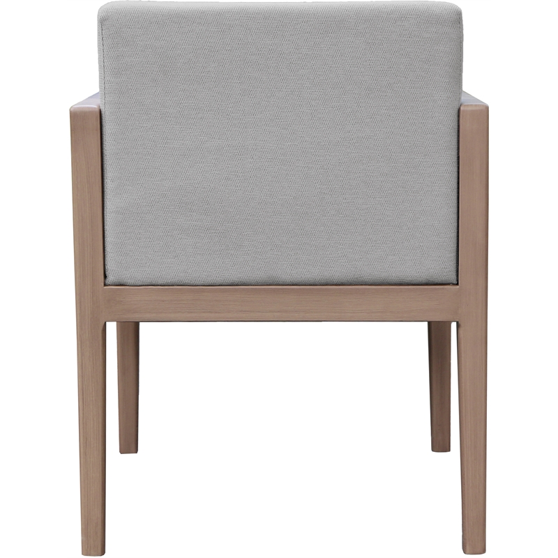 Meridian Furniture Solace Grey Performance Fabric Patio Dining Arm Chair