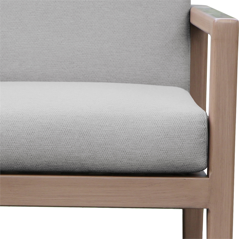 Meridian Furniture Solace Grey Performance Fabric Patio Dining Arm Chair