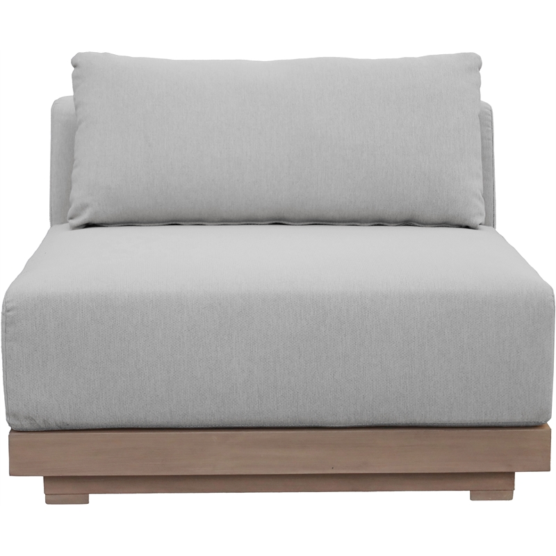 Meridian Furniture Solace Grey Performance Fabric Patio Modular Armless Chair